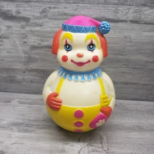 Vintage Clown Roly Poly Chime Toy The First Years Measures 6.5” - Picture 1 of 9