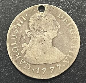 Peru 1777 LIMAE MJ 2 Reales Silver Coin: see description