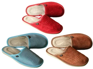 Women's Leather Slippers Soft Suede Eco Slip On Size 3 - 8 UK Ladies Mule Shoe - Picture 1 of 15