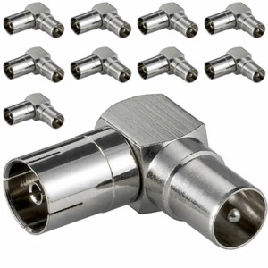 10 x Coax Male to Female Angle 90°Degree Right Angle TV RF Aerial Cable Adapter - Picture 1 of 1