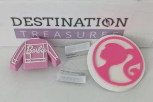 Crocs X Barbie 2 Jibbitz Shoe Clog Charms Barbie Silhouette & Barbie Jacket NWT - Picture 1 of 3