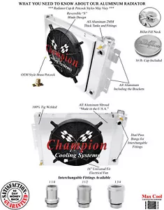 3 Row MN Radiator,16" Fan,Shroud,1.5,1.75-1967-1969 Camaro Small LS Swap - Foto 1 di 9