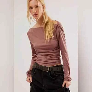 Free People Night We Met Langarmshirt, rosa pink, Small, UVP 58 $ - Bild 1 von 3