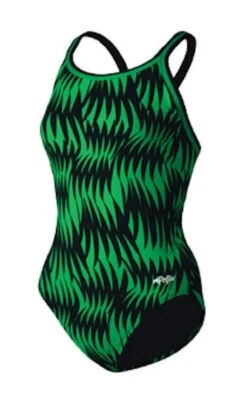 Traje de baño DOLFIN negro verde estampado máximo DBX espalda mujer 1 pieza NUEVO para mujer talla 6 32 Foto 1 de 4