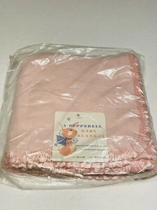 Manta bebé niña vintage rosa pepperell borde satinado 36x50 cuna infantil nueva de stock - Imagen 1 de 6