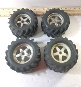 RC Truck, Buggy Tires W/Rims About 3.5 Inch Rims,  5.5 Tires Pre-owned. RC Stuff - Picture 1 of 24