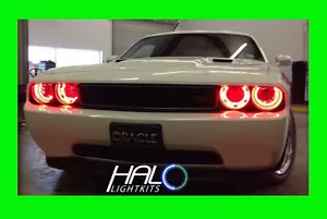 2008-2014 DODGE CHALLENGER RED PLASMA HALO HEADLIGHT RINGS KIT by ORACLE - Picture 1 of 7