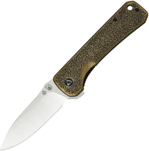 QSP Knife Hawk Linerlock Brass Folding 14C28N Sandvik Stainless Knife 131K - Picture 1 of 1