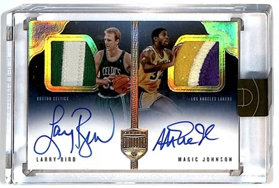 2019-20 Eminence GAME WORN PATCH 2/5 Magic Johnson Auto Larry Bird Auto R6220J - Image 1 of 2