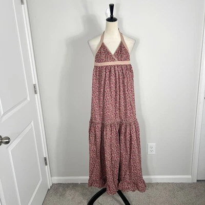 Moda International Y2K floral halter babydoll tiered maxi dress ditsy Prairie XS - Image 1 of 4