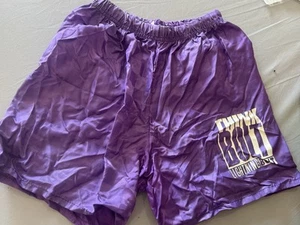 Vintage Kids Lightning Bolt Soccer Shorts Purple Size Small Made In USA - Picture 1 of 8