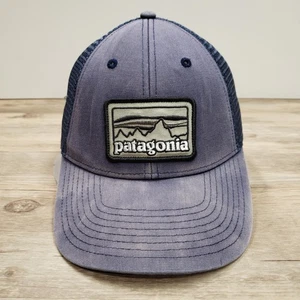 Patagonia Mütze Kappe Druckknopflasche Herren blau Mesh Trucker bestickt Patch Berg - Bild 1 von 7