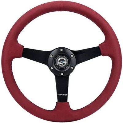 NRG RST-037MB-BUA 350mm Sort Steering Wheel (1.5' deep) Burgundy Micro Suede - Image 1 of 3