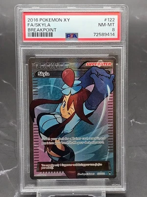 2016 Pokémon XY BREAKpoint Skyla Full Art 122/122 PSA 8 NM-MT English - Image 1 of 2