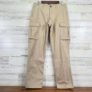 Lands' End Mens 32x33 Traditional Fit Cargo Pants Casual Utility Khaki Beige Tan - Picture 1 of 12