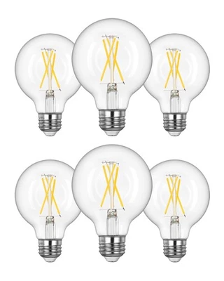 6 Pack G25 Globe Light Bulbs, Dimmable Vintage LED Edison Bulbs, CRI90+ 5W Eq... - Image 1 of 4