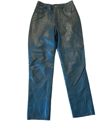 Pantalón vintage Vakko Sport negro 100% cuero talla 10 Foto 1 de 4