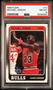 PSA 8 - 1988-89 Fleer # 17 Michael Jordan Chicago Bulls HOF - Picture 1 of 2