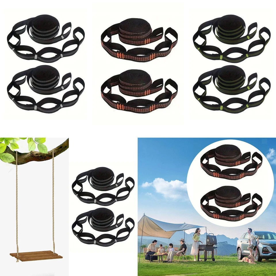 2x Hammock Tree Straps Hammock Belt Rope for Travel Camping Hammock Outdoor - Image 1 of 1