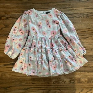 $85 Bardot Junior Girl's Floral Puff Long Sleeve Shirt Dress Size US 10 - Picture 1 of 3