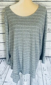 Maglione Lane Bryant donna 22 24 leggero a righe oro glitterato pois - Foto 1 di 11