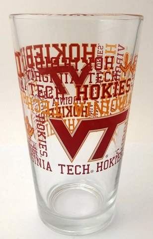 Virgina Tech Hokies Collegiate Conical Shaker Pint Glass Hokiebird VT Cover
