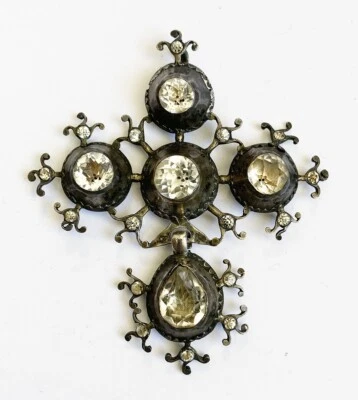 Croix normande Saint Lo argent massif 18e régional silver cross faisceau licteur - Photo 1/3