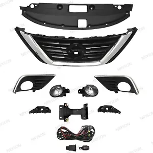 For ALTIMA 2016-2018 Front Upper Grille + Bumper Fog Light Kit + Radiator Cover - Picture 1 of 9
