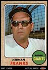 1968 Topps 267 Herman Franks Giants Manager 4   Vg Ex