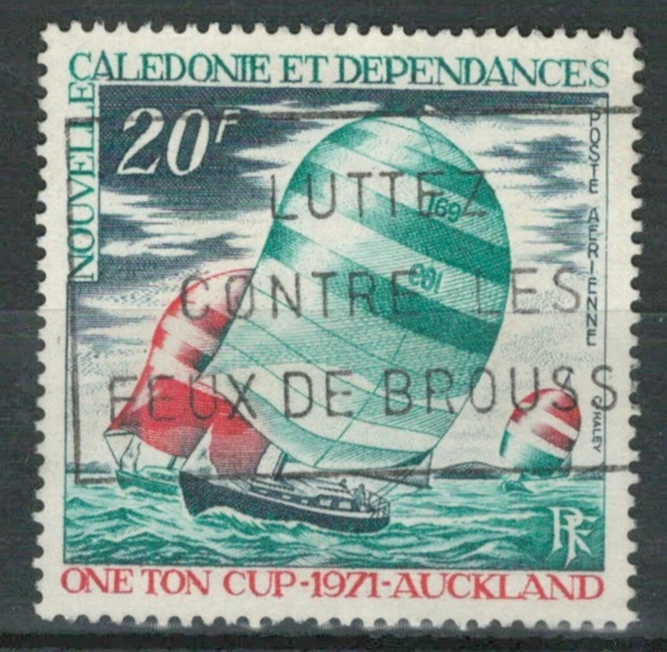 CALEDONIA FRENCH COLONIES CUP 1971 AUCKLAND  USED AIR MAIL  STAMP LOT(CAL 320) - Image 1 of 1