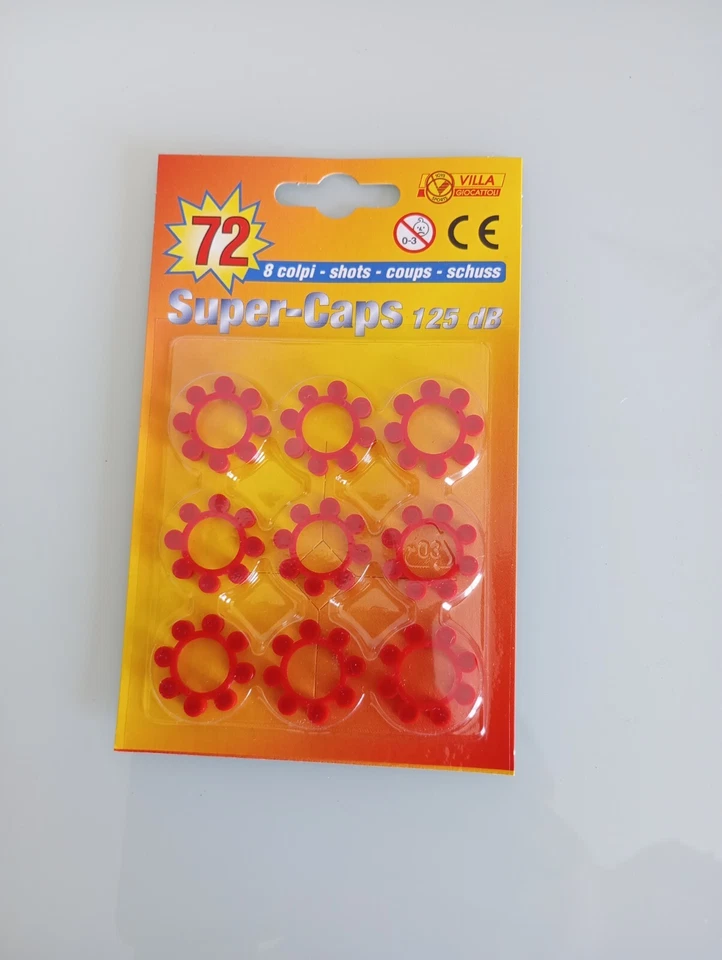 VILLA GIOCATTOLI Munizioni A Scoppio Da 72 Colpi Per Pistola Giocattolo Blister 8 x 9 125 DB