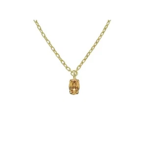 Collana corta in argento dorato e cristallo ovale di Gemma - Foto 1 di 4
