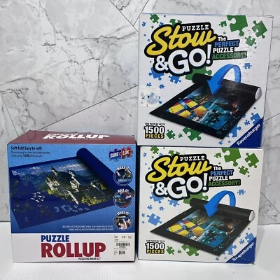 Puzzle Stow And Go Mat x2 Travel 46x26" mat Ravensburger & Sure Lox Roll 39x23" - Image 1 of 4