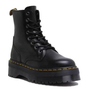 Dr Martens Jadon Unisex Cordones Cuero Mate Botines en Negro Talla UK 3-11 - Picture 1 of 12