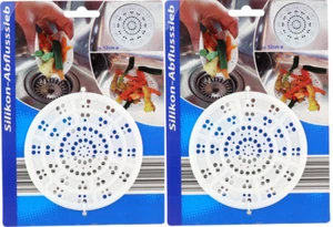 2x Silikon Abflusssieb Haarsieb Waschbecken Spüle Abfluss Küche Badewanne - Bild 1 von 2