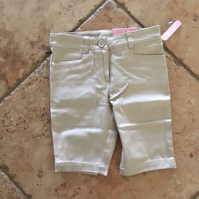 Chaps Ralph Lauren Girls  School Uniform Stretch Skimmer Shorts Khaki Tan Size 4 - Image 1 of 2