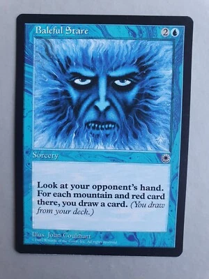 Baleful Stare , MTG Portal (1997) Uncommon Blue Sorcery NM - Image 1 of 2