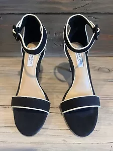 Antonio Melani Courtney Grow offene Zehenpartie Knöchelriemen-Heels schwarz weiß Größe 7 - Bild 1 von 6