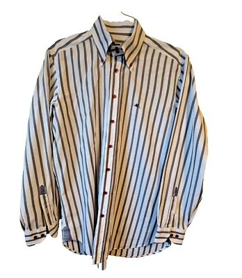 PUÑOS ABATIBLES ETRO MILANO GRIS A RAYAS SOBRE LOGO BLANCO EN PECHO ALGODÓN HECHO EN ITALIA Foto 1 de 4