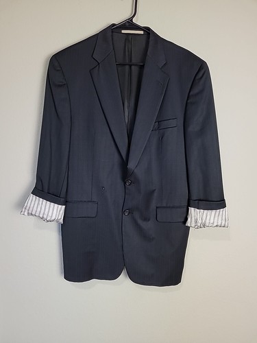 Burberry London Blazer Blu Strisce 41L Tuta Giacca Cappotto Sportivo Lana Nordstrom