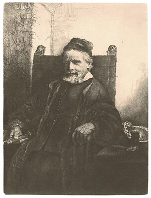 Rembrandt Van Rijn Etching & Drypoint "Jan Lutma, Goldsmith", 1656 - Image 1 of 3