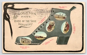 Brockton Mass Home of the Shoe Industry Factories Massachusetts Postcard 1910's - Picture 1 of 5