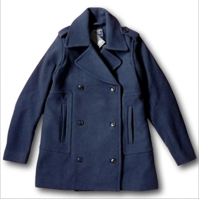 Chaqueta de chaquetón clásica de mezcla de lana para mujer Abercrombie&Fitch by Hollister nueva con etiquetas Foto 1 de 1