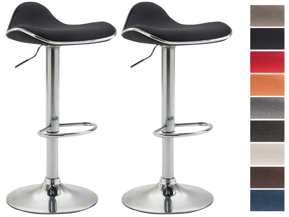CLP 2er Set Barhocker Shanghai Stoff höhenverstellbar Barstuhl Tresenhocker Hocker