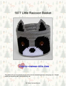 Cesta de mapache pequeño - patrón o kit de lona de plástico - Imagen 1 de 1