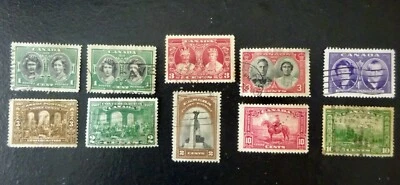  Canada Rare Vintage 1917-1951 Lot of 10 stamps Kings, Queens Vintage Used  #S2 - Image 1 of 4