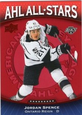 Jordan Spence 2022-23 Upper Deck AHL All-Stars Red Parallel Ontario Reign