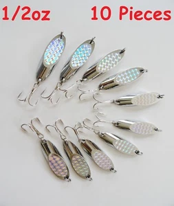 10 Stück 0,5oz Casting Kast Spoons Chrom/Silber Salzwasser Angelköder  - Bild 1 von 2