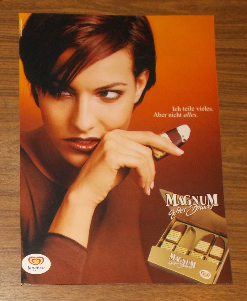 Seltene Werbung Langnese MAGNUM AFTER DINNER - Ich teile vieles... 1999 - Bild 1 von 1