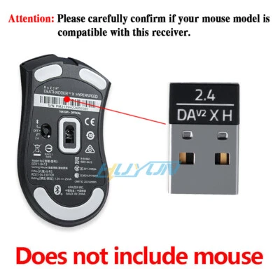 Mouse Adapter USB Receiver for Razer DeathAdder V2 X SuperSpeed Wireless Gaming - Image 1 of 4